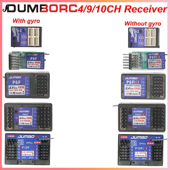 DUMBORC DUMBORC P6FG P10FG P6DC P4FMG 4CH 6CH 10CH Mini Receiver 2.4G 4.8-10V Voltage Return for X6 DDF-350 Transmitter RC Car Boat Tank - Receivers at ZoneFPV