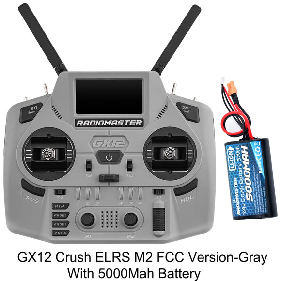Radiomaster GX12 Crush 1000HZ 3D Digital CNC Hall Gimbal Dual Band Antenna emini XROSSBAND EXpressLRS Radio Controller