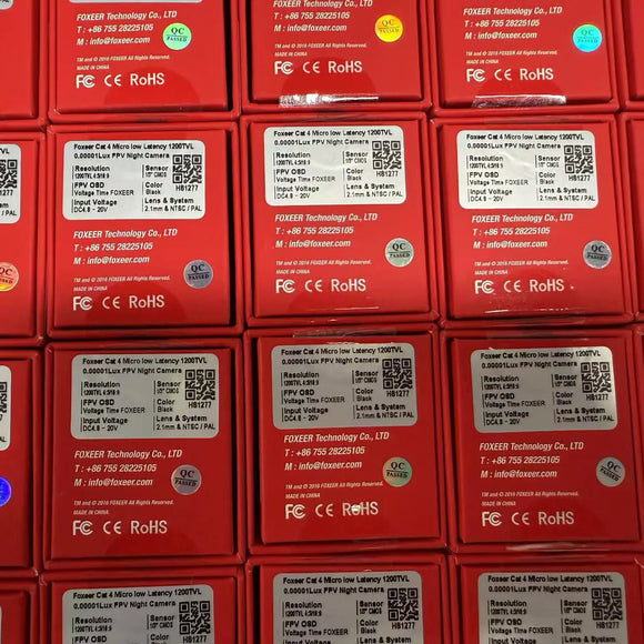 Foxeer Cat4  Mini/Micro Cat 4 Night Flight 1200TVL StarLight FPV Camera  0.0001lux 1/3'' Sensor 16:9 4:3 P/N Switchable for FPV