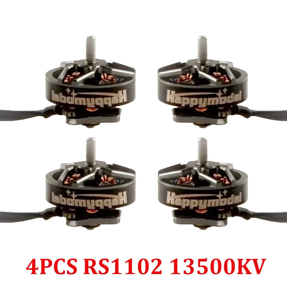 4PCS Happymodel RS1102 1102 10000KV 13500KV 2S Brushless Motor 1.5mm Shaft for Mobula7 O4 Micro FPV Racing Drone  RC Accessories