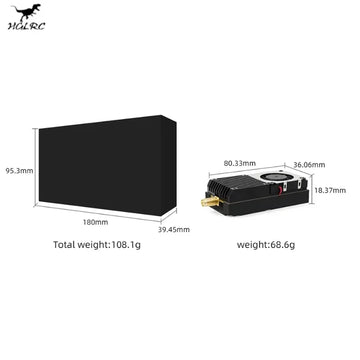 HGLRC 5.8G 5.5W High Power VTX Adjustable Power Sink OSD Wideo Transmitter for FPV Freestyle RC - 0