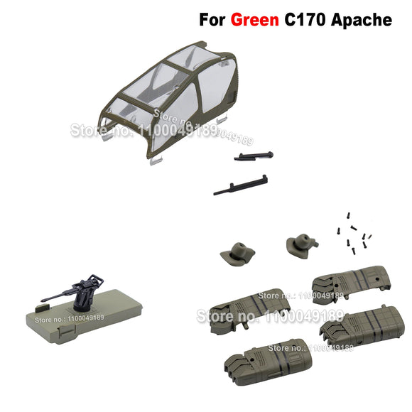 RC ERA C170 AH-64 Apache RC Helicopter Spare Parts Painted Pilots Fuselage Main Blade Grip Tail Rotor Landing Skid image 6