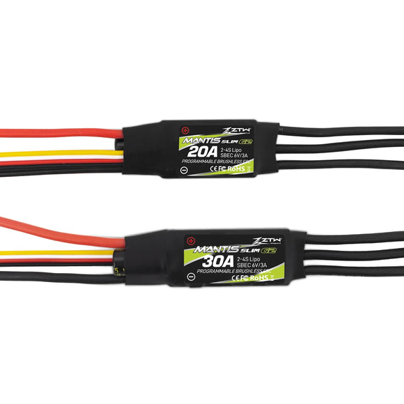 ZTW Mantis Slim G2 20A/30A ESC 2-4S SBEC 5V/3A Bidirectional Speed Controller For RC Airplane Fixed-wing Indoor F3P 3D/4D Flying