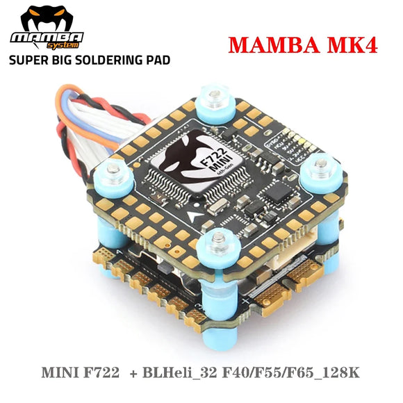 DIATONE MAMBA MK4 F722 MINI OSD Flight Controller W/ BLHeli_32 F40_128K ESC Dshot300/600/1200 3-6S for FPV Racing Drone