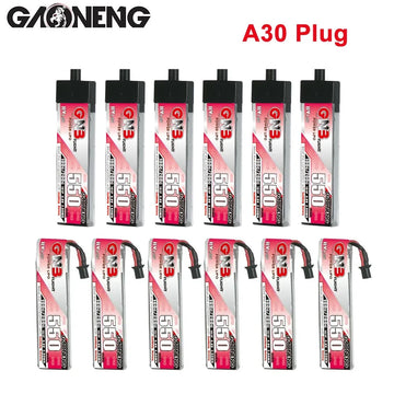 GAONENG GNB 550mAh 1S 3.8V 100C 200C HV Lipo Battery With A30 Connector For RC FPV Drone DIY Plug VS BETAFPV BT2.0 450mAh 1S