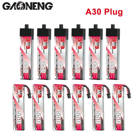 GAONENG GNB 550mAh 1S 3.8V 100C 200C HV Lipo Battery With A30 Connector For RC FPV Drone DIY Plug VS BETAFPV BT2.0 450mAh 1S