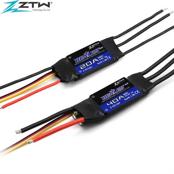 ZTW ZTW Beatles G2 32 bit ESC 20A 30A 40A 50A 60A 80A 100A 2-4S / 2-6S SBEC Brushless Speed Controller for RC Airplane Drone - ESC at ZoneFPV