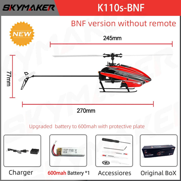 Wltoys XK K110s RC Helicopter BNF 2.4G 6CH 3D 6G System Brushless Motor RC Quadcopter Remote Control Drone Toys For Kids Gifts