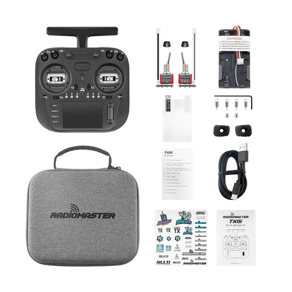 Radiomaster TX15 Max 3.5inch IPS Touchscreen Radio Controller ExpressLRS With AG02 CNC Hall Gimbal Built-in Gyro Microphone