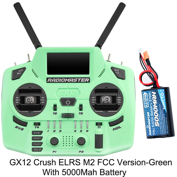 Radiomaster GX12 Crush 1000HZ 3D Digital CNC Hall Gimbal Dual Band Antenna emini XROSSBAND EXpressLRS Radio Controller