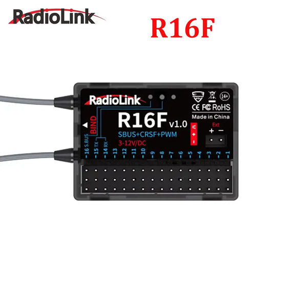 Radiolink Radiolink R16F 16 Channle 2.4G Gyro RC Receiver Car Voltage Transmission Telemetry 600m Long Range RX for RC Car Boat Airplane - Receivers at ZoneFPV