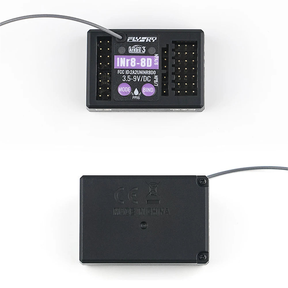 Flysky INr8-8D 2.4GHz 8CH AFHDS 3 Waterproof RC Receiver Integrated L ...