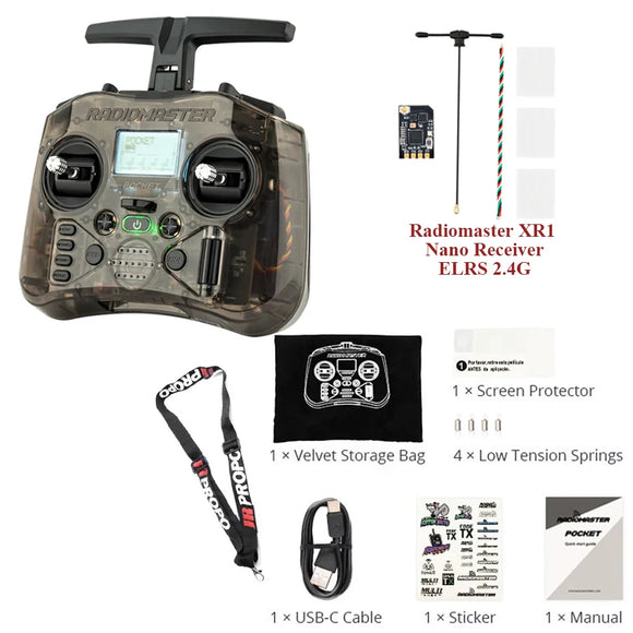 RADIOMASTER Pocket Radio Controller M2 FCC/LBT Hall Gimbal EdgeTX Transmitter ELRS CC2500 with BAT RP1 Receiver for FPV Drone