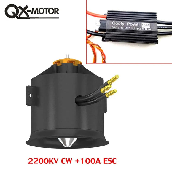 QX-MOTOR Ventola intubata da 70 mm a 12 pale EDF con motore brushless 6S, utilizza ESC da 100 A, adatta per jet, elicotteri, droni e parti ad ala fissa