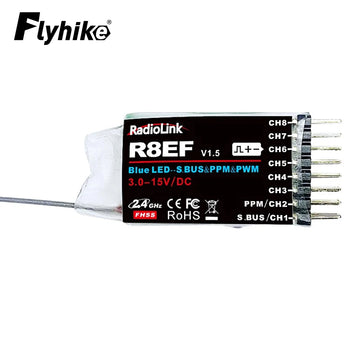 Radiolink R8EF 2.4Ghz 8 Channels RC Receiver Support S-Bus/PPM/PWM Signal for 8CH T8FB T8S RC Transmitter RC Car Boat Airplane