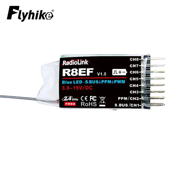 Radiolink R8EF 2.4Ghz 8 Channels RC Receiver Support S-Bus/PPM/PWM Signal for 8CH T8FB T8S RC Transmitter RC Car Boat Airplane