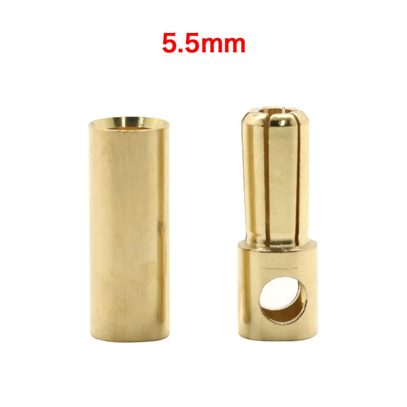 5Pairs Gold Plated Brass Banana Connectors RC Toys Plug Lipo Battery To Electronic ESC Motor DIY Accessories 2/3/3.5/4/5/6/8mm