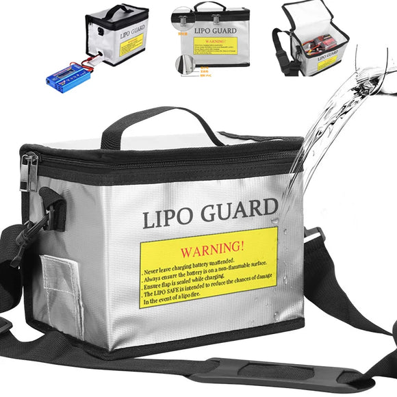 215x145x165mm Lithium Battery Explosion-Proof Bag High Temperature Resistant Fpv Flame Retardant Bag With Battery Hole