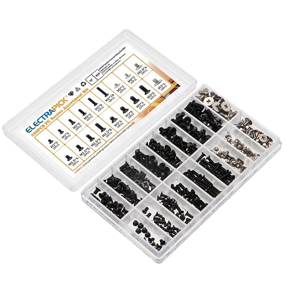 360PCS Flat Head Screws Replacement Kit M2 M2.5 M3 Machine Screws for Dell Sony IBM HP Lenovo Notebooks and Laptops