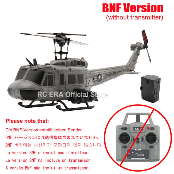RC ERA C032 UH1 Huey Weathered Marine 6ch RC Helicopter with Optical Flow TOF Auto Stabilized Remote Control Hobby Toys for Boy