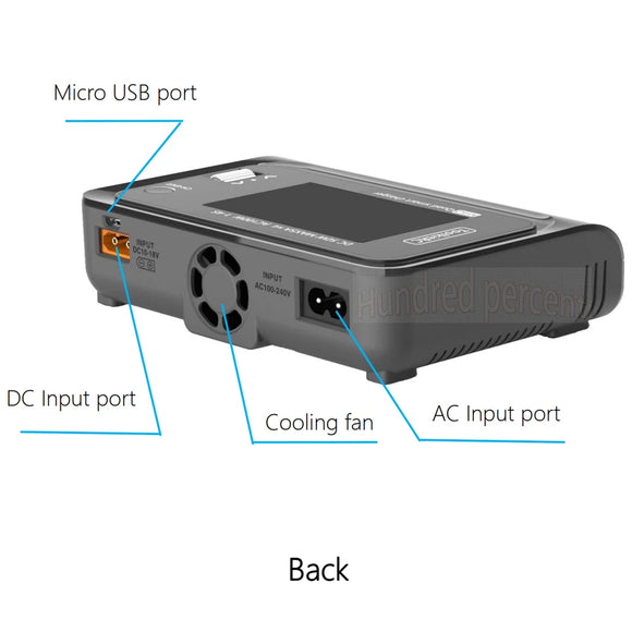 ToolkitRC Q4AC Charger XT60 Adapters IPS Bright With Clear Wide Angle Display 4x50w 5A AC 100W 4 Port DC Smart Discharger AC DC