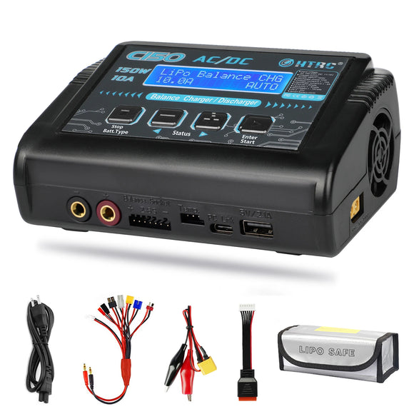 HTRC HTRC Battery Charger C150 AC DC 150W 10A Discharger for LiPo LiHV LiFe Lilon NiCd NiMh Pb Batteries Lipo Charger Balance Charger - Chargers at ZoneFPV