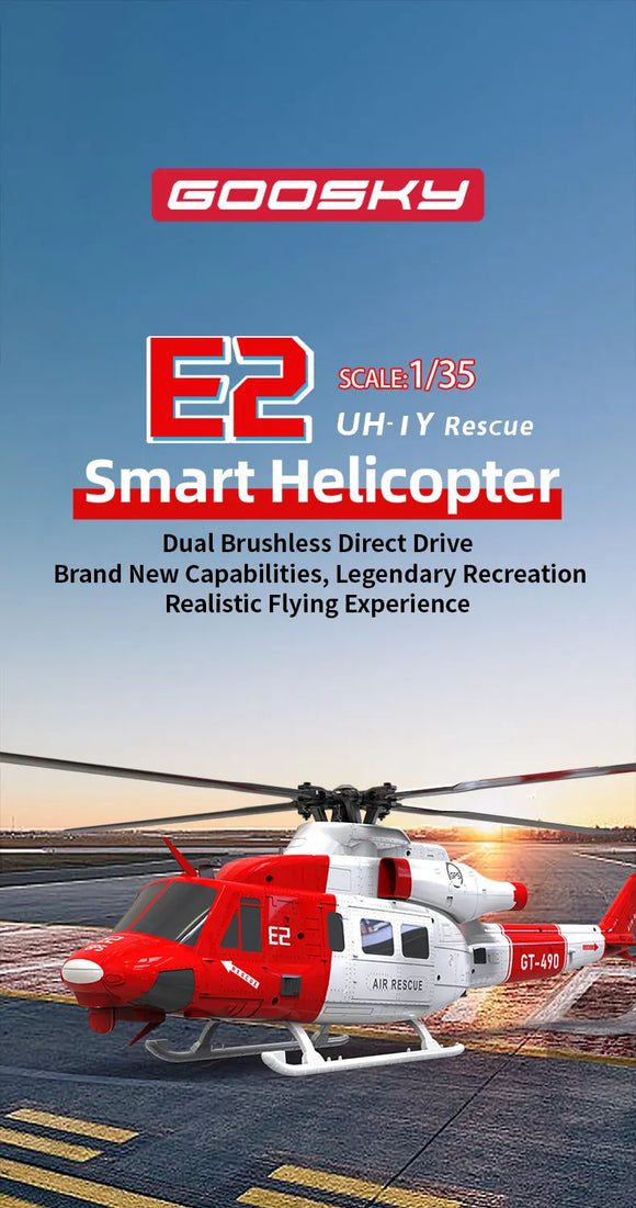 New Goosky E2 Gps 1/35 Rc Helicopter Dual Brushless Motor Tof Flight Control System Bnf/Rtf Remote Control Helicopter Toy Gift image 2