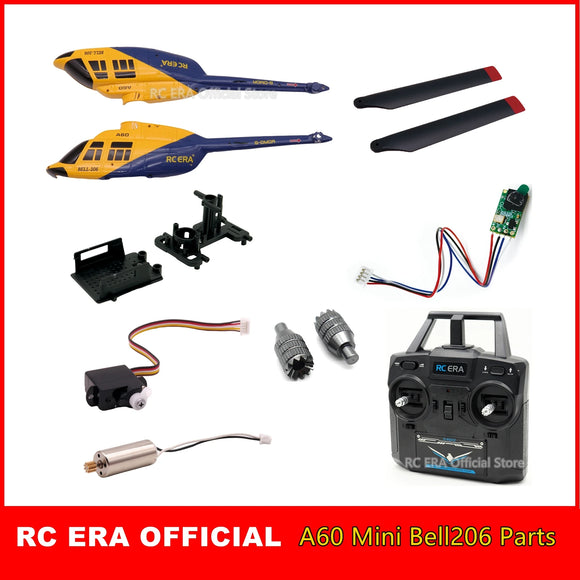 Original Spare Parts for A60 Mini Bell 206 Helicopter -Main Blade Rotor Head Servo Motor Flight Control Board Transmitter