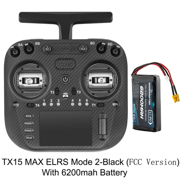 Radiomaster TX15 Max 3.5inch IPS Touchscreen Radio Controller ExpressLRS With AG02 CNC Hall Gimbal Built-in Gyro Microphone