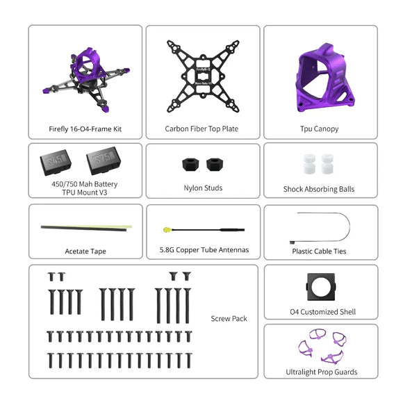 FLYWOO Firefly16/18 1S Nano Baby V3 Frame Kit, suitable for micro FPV drone DIY parts