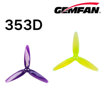 2Pairs Gemfan 353D 3D 3 Blade propeller 1.5mm 3 Holes For Small-sized Dual-rotor Freestyle Racing Drones - 0