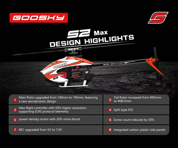In Stock GOOSKY S2 Max LEGEND 6CH 3D Helicopter