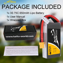 Tattu Lipo 650mAh Lipo 3S 75C Battery Pack 11.1V XT30 Plug Polymer Battery for Drone Helicopter FPV Quadcopter-2
