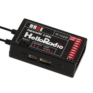 HelloRadio HR8E ELRS 2.4G 9-Channel PWM Power Supply DC 4.5-7.4 V Receiver Dual Antenna Fixed Wing Model RC Boat Universal - 0