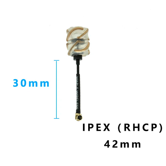 Maple Wireless Antenna Light 1S 5.8G Circular Polarization Lollipop 2dBi RHCP IPEX For Mobula7 1S FPV Tinywhoop Drone