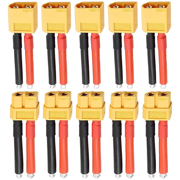 5 Pairs XT60 Plug Connector Female and Male with 14AWG 57MM Silicon Wire for RC Lipo Battery Cable Drone Car Boat