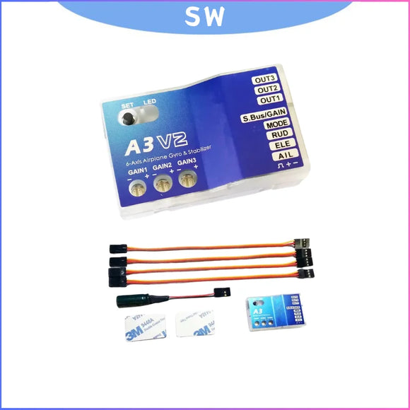 Premium Premium 3-Axis Gyro A3 V2 Flight Stabilizer - for RC Airplane & Fixed-Wing Aircraft (High Precision Control) - Flight Controllers at ZoneFPV