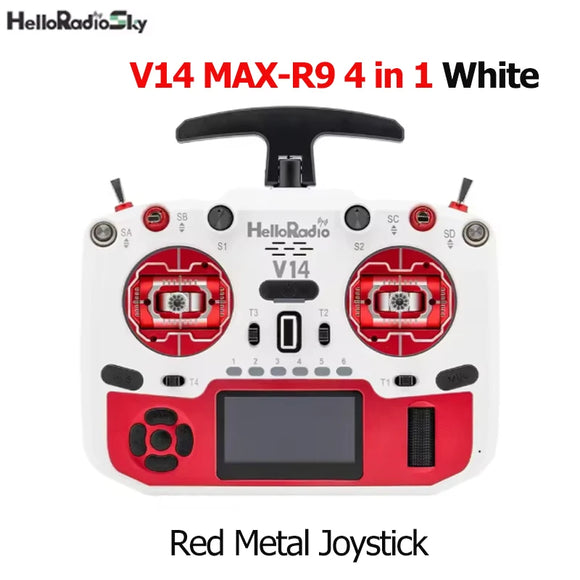 HelloRadio V14 MAX R9 PRO ELRS 2.4GHz Left-Handed Open-Source FPV Drone Transmitter with Metal Gimbals & Multiple Color Choices