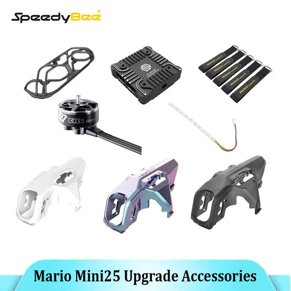 Speedybee Mario Mini25 Upgrade Accessories Shell Body Frame O4 Air Unit CNC Set Frame Wing Protector RGB LED Light Battery Strap