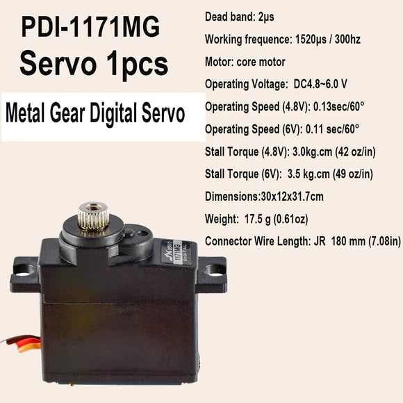 JX PS-1171MG PDI-1171MG 17 г 3,5 кг Металлические шестерни Микросервоприводы для радиоуправляемых гусеничных автомобилей, самолетов, лодок, роботов, вертолетов, дронов. Аксессуары