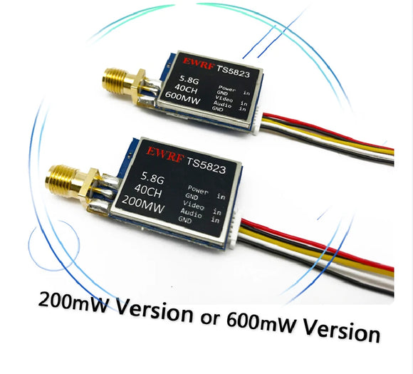Nuovo ricevitore FPV EWRF per trasmissione video VTX analogica + trasmettitore video launcher 200/600mw TS5823 + telecamera CMOS 1000TVL per RC