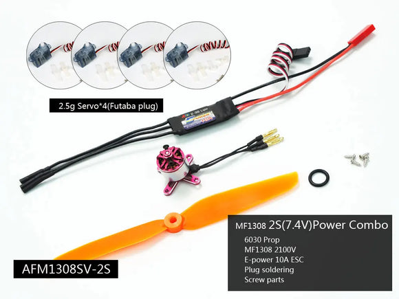 AEORC AFM1306-2S Micro Power System Combo 7.4V 5-inch 6-inch 1306/1308 Elektrischer Racing-Drohnenmotor-Combo-Kit für DIY-Bau