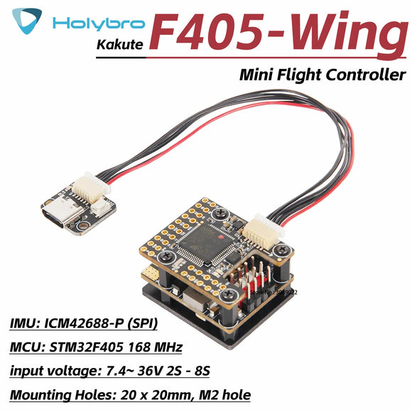 Holybro Holybro Kakute F405-Wing Mini STM32F405 MCU ICM-42688-P IMU 5V/ 7.2V BEC I2C 2-8S for Fixed Wing & VTOL Applications FPV Drone - Flight Controllers at ZoneFPV