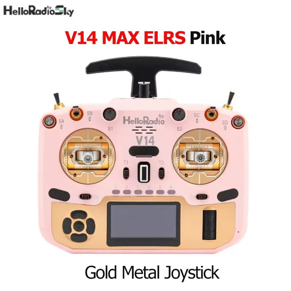 HelloRadio V14 MAX R9 PRO ELRS 2.4GHz Left-Handed Open-Source FPV Drone Transmitter with Metal Gimbals & Multiple Color Choices