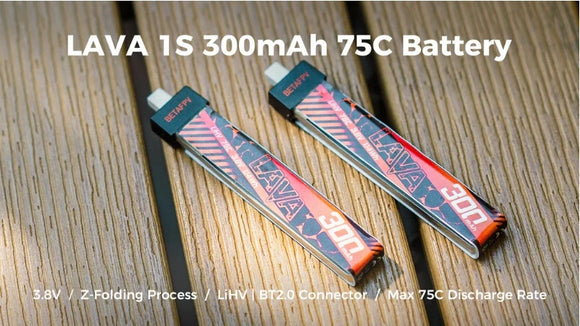 BETAFPV 1S 300mAh 75C LAVA  Battery (5PCS) for Air65