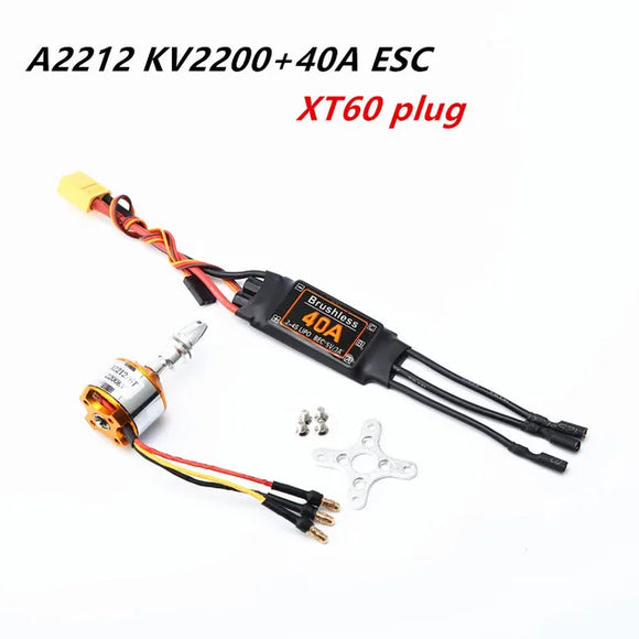 Brushless Motor A2212 2212 2200KV / 1400KV 40A ESC 6035 / 8060 Propeller SG90 9G Micro Servo for RC Fixed Wing Plane Helicopter