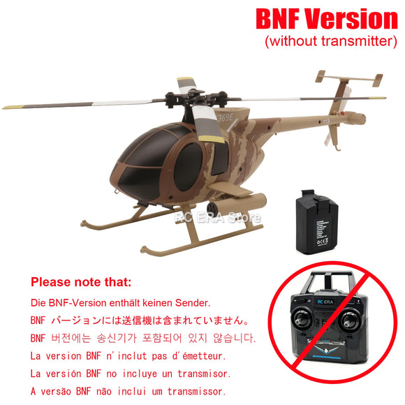 RC ERA C184 MD500 Scale 4CH Flybarless Optical Flow Gyro Stabilized RC Helicopter Remote Control Toys - Sand Yellow Livery