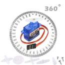 Feetech Миниатюрный микросервопривод FS90R с непрерывным вращением на 360 градусов, радиоуправляемый сервомотор 9 г для Arduino роботизированных вертолетов, самолетов, лодок, DIY-2