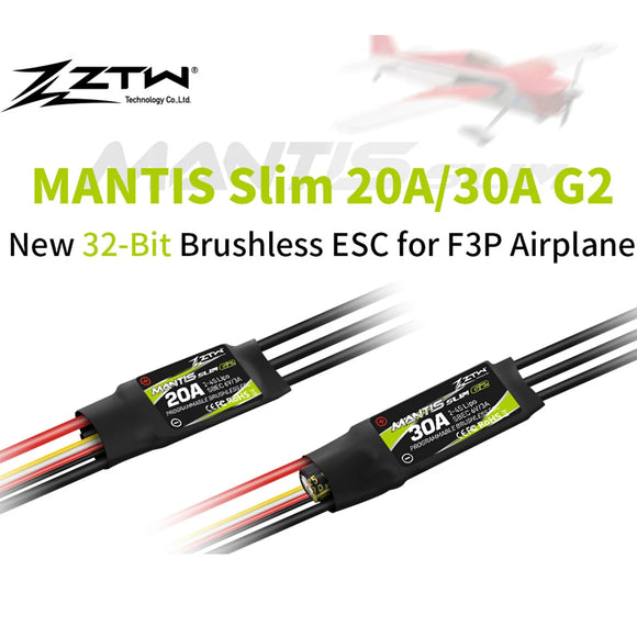 ZTW ZTW Mantis Slim G2 20A/30A ESC 2-4S SBEC 5V/3A Bidirectional Speed Controller For RC Airplane Fixed-wing Indoor F3P 3D/4D Flying - ESC at ZoneFPV