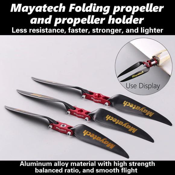 Mayatech 8MM Package for sale model aircraft metal folding propeller + folding nylon propeller fixed wing propeller clamp seat